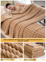 Winter Thickened Rabbit Fur Blanket, Casual Throw Blanket, Light Luxury High-End Sofa Blanket, Office Nap Blanket